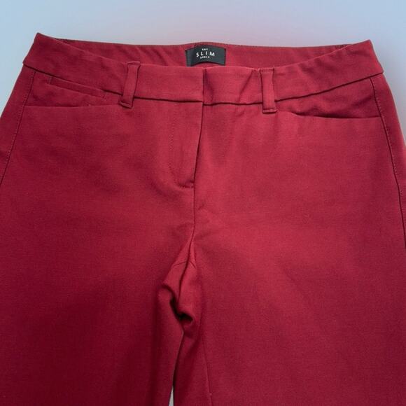 WHBM Women’s 2 Burgundy Red THE SLIM Capri Length Pant - Picture 1 of 4